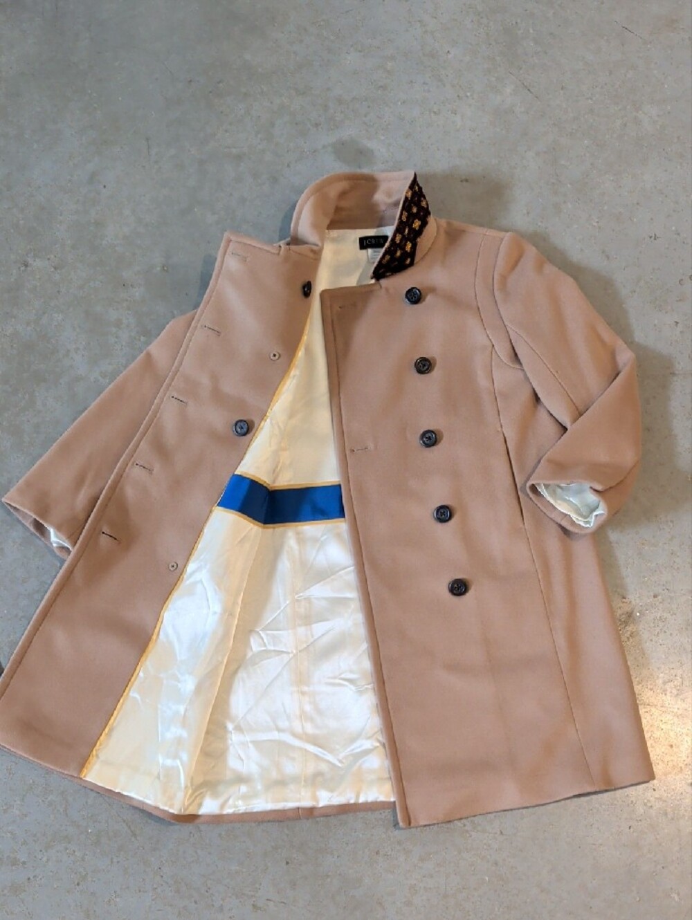 J.Crew Cream Wool Trench Coat